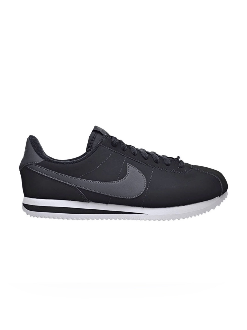 GUC Nike Cortez Anthracite Black Metallic Silver Leather Sneakers Size 8 Men’s
